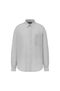 Summer Tencel Stripe Shirt Gray