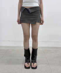 Asymmetrical Folded Skirt (Dark Gray)