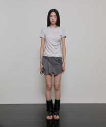 Asymmetrical Draped T-Shirt (Cloud White)