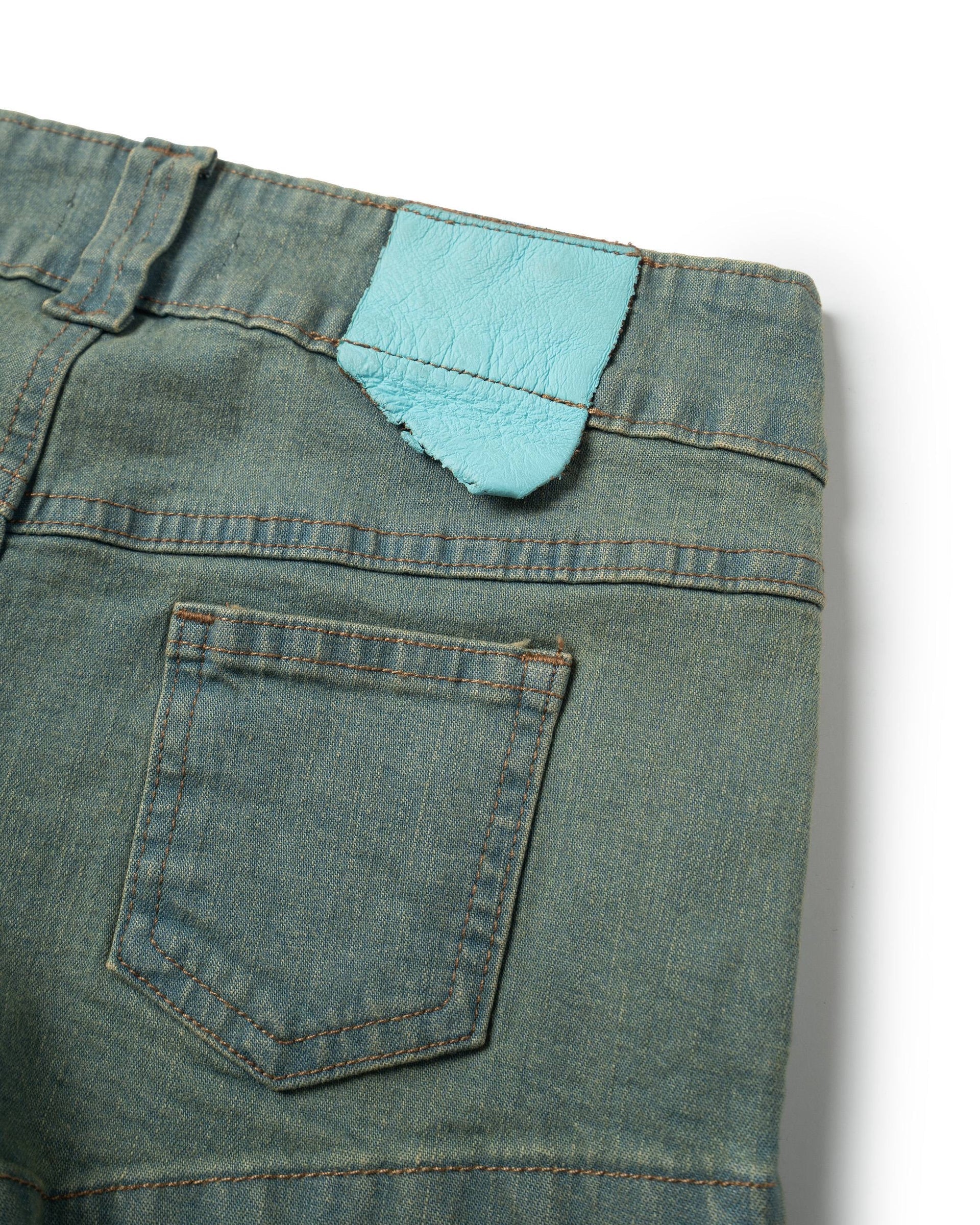 Loncho Washed Craft Denim Shorts