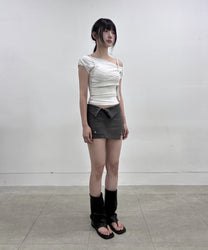 Asymmetrical Folded Skirt (Dark Gray)