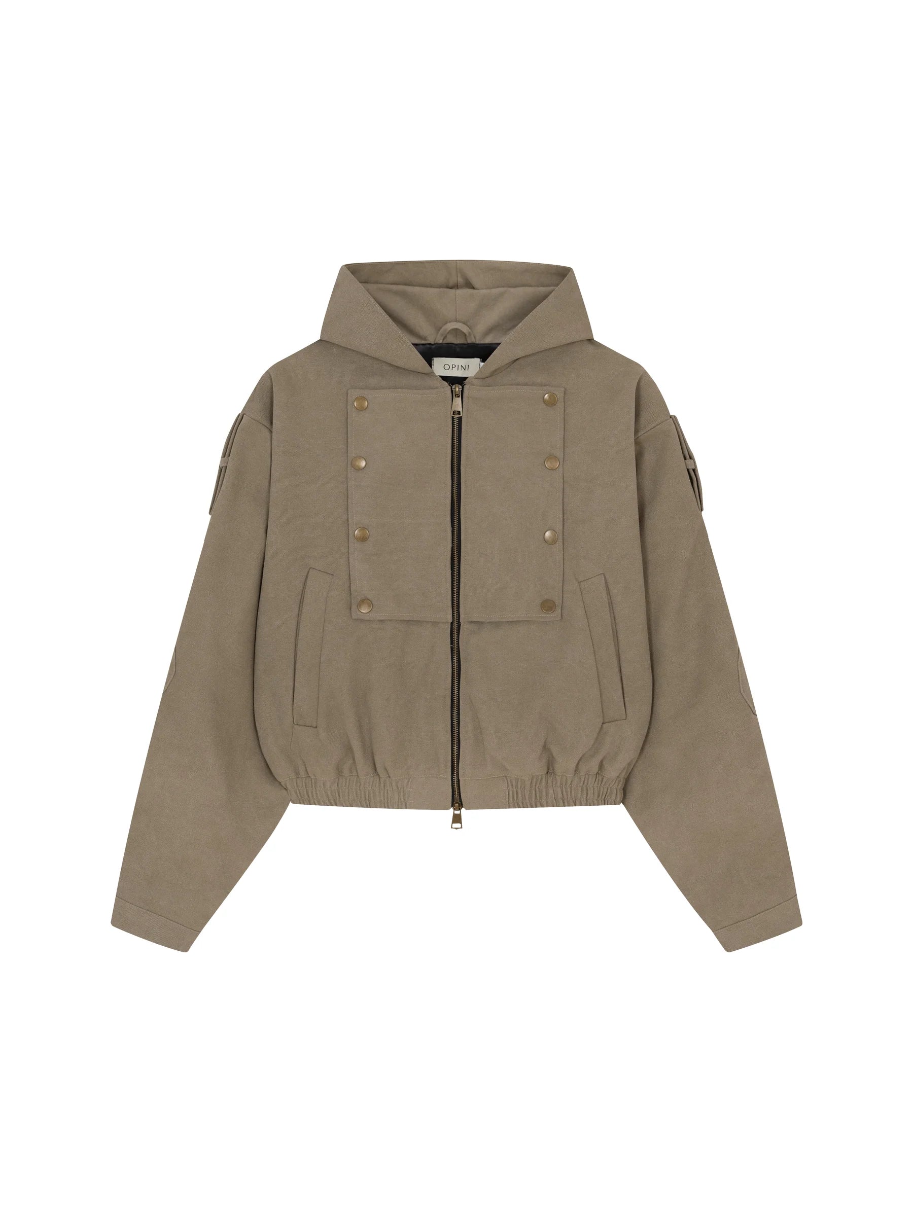 Hooded Work Jacket (Light Brown)