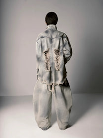 Felon Ripped Back Shirt (Blue)