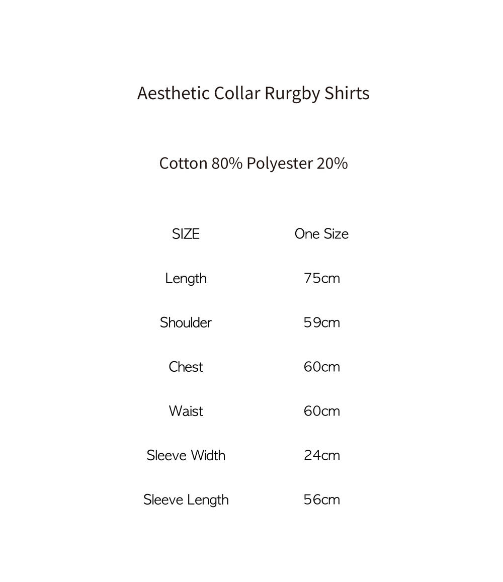 Aesthetic Collar Rugby Shirts (White)