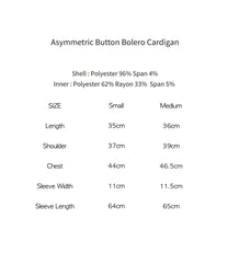 Asymmetric Button Bolero Cardigan (Khaki)