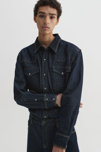 Western Denim Shirt (Indigo)