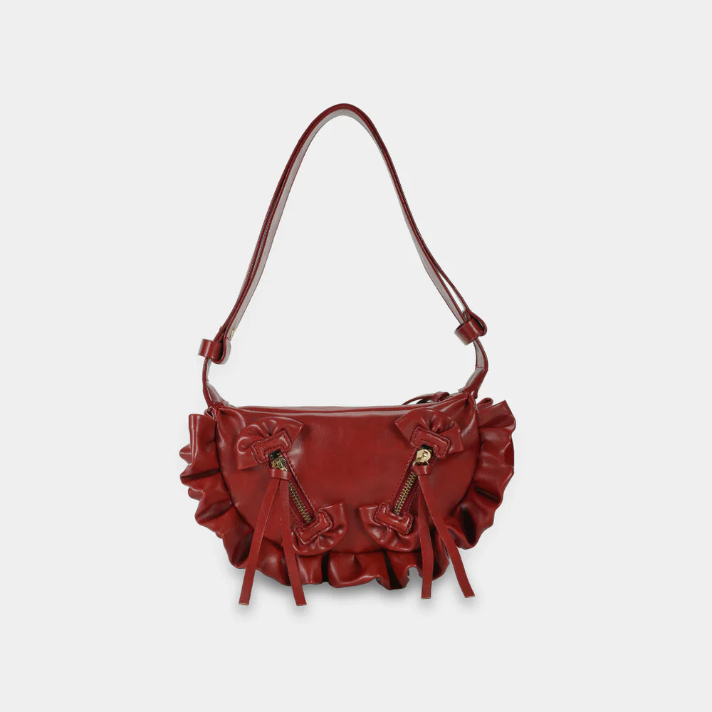 Lace Ruffles Bag (Red Cherry)