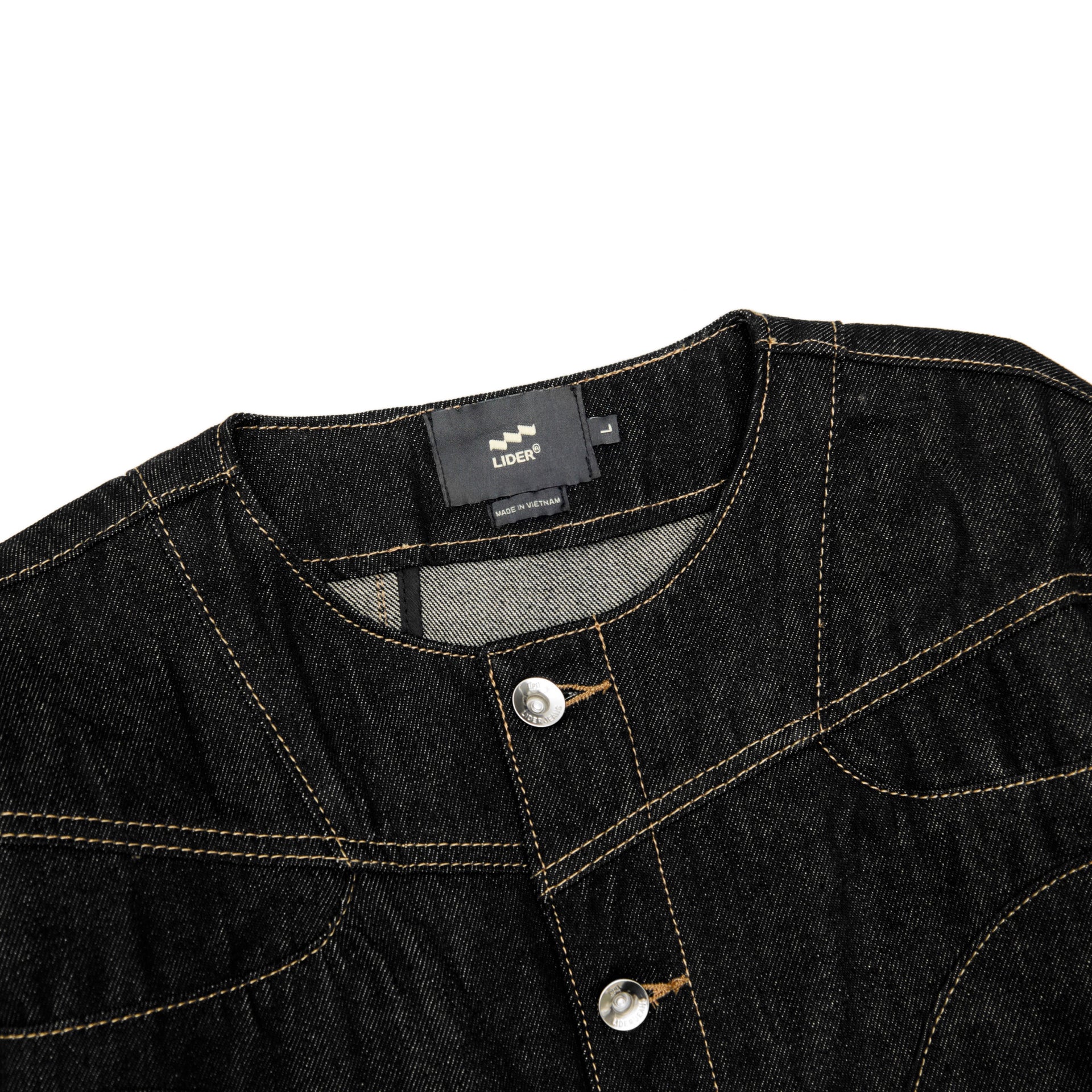 WOODLAND NON-COLLAR DENIM JACKET