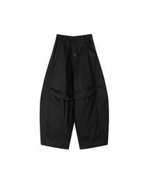 Pleated Knee Pants (Black)