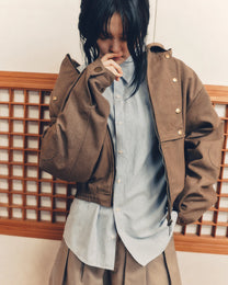 Hooded Work Jacket (Dark Brown)