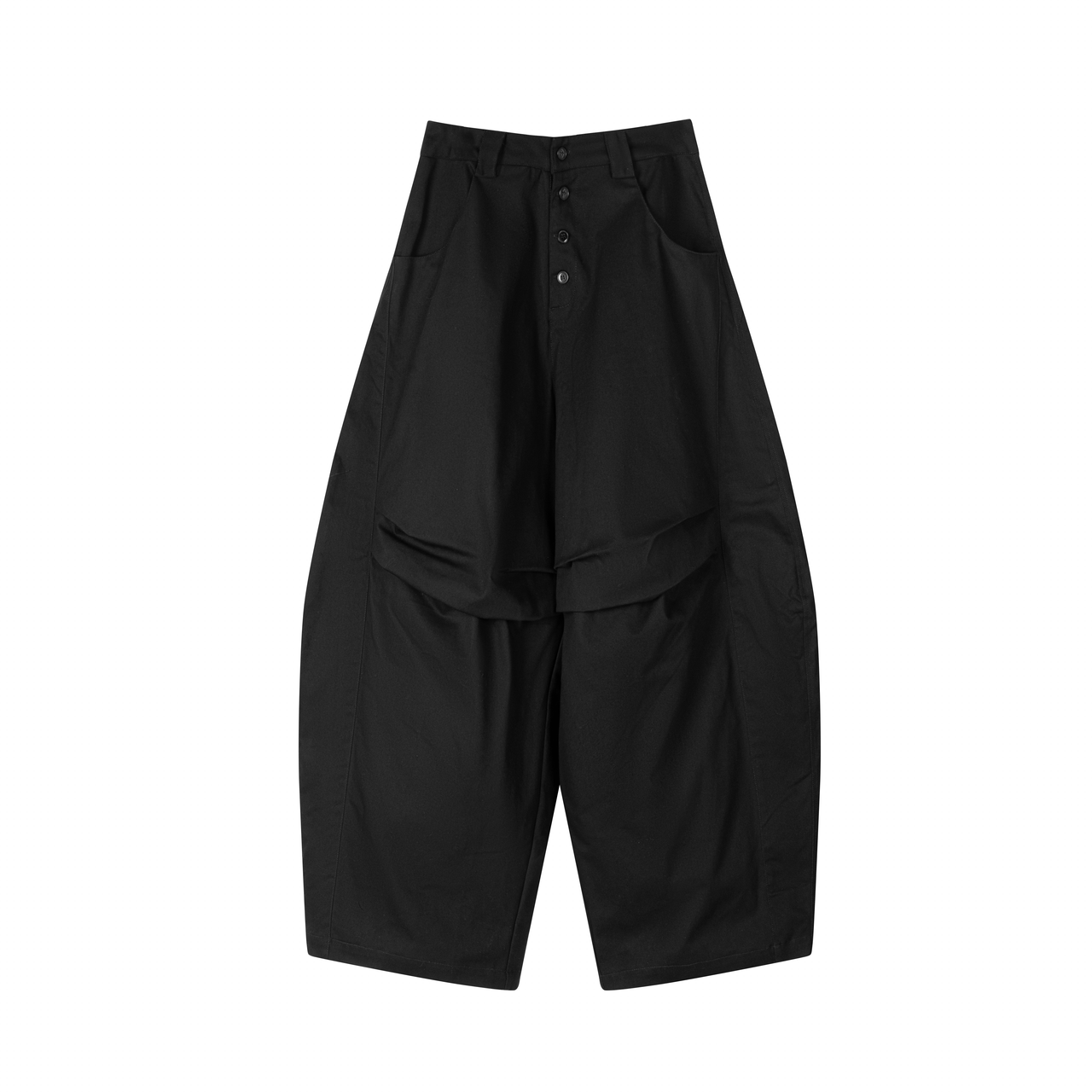 Pleated Knee Pants (Black)