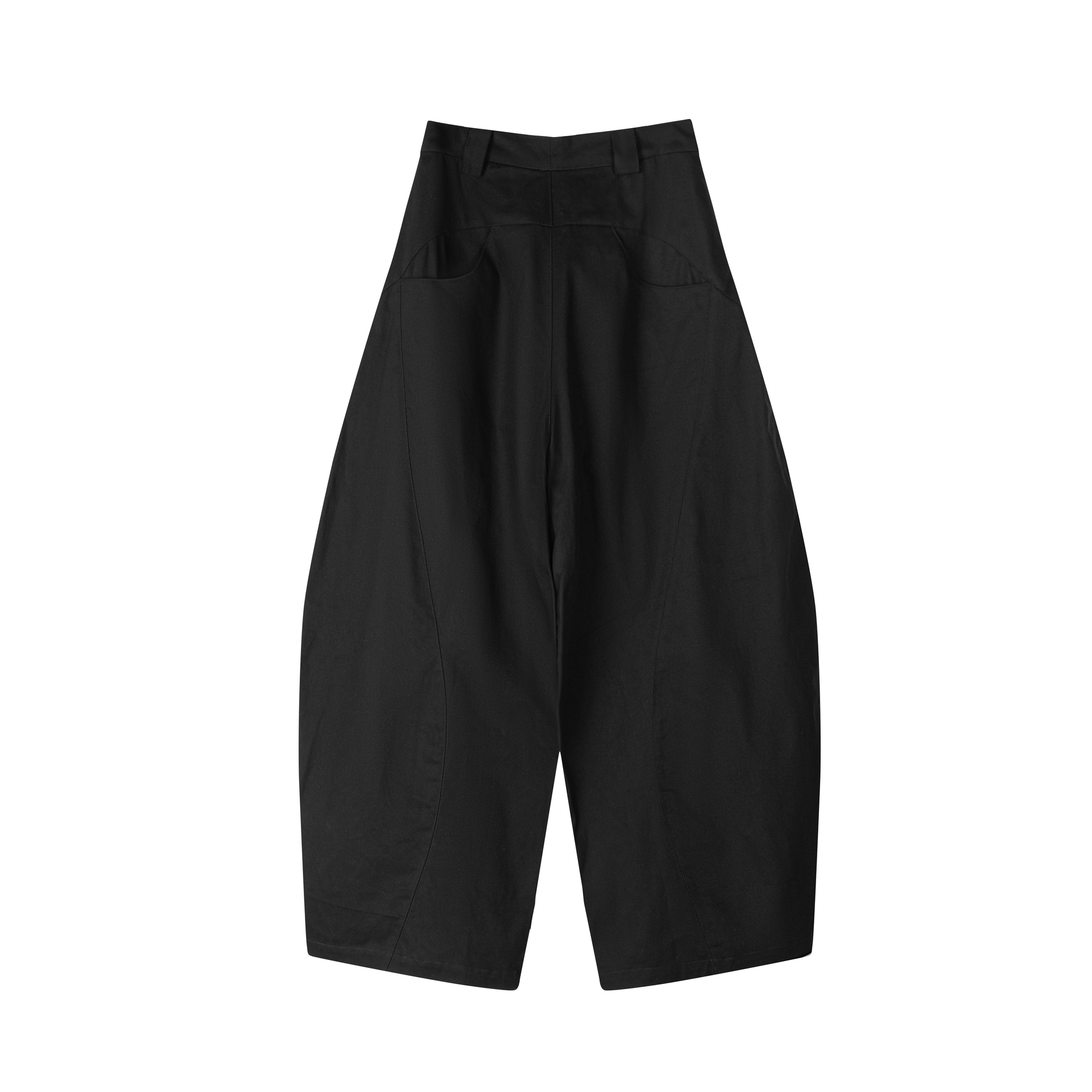 Pleated Knee Pants (Black)