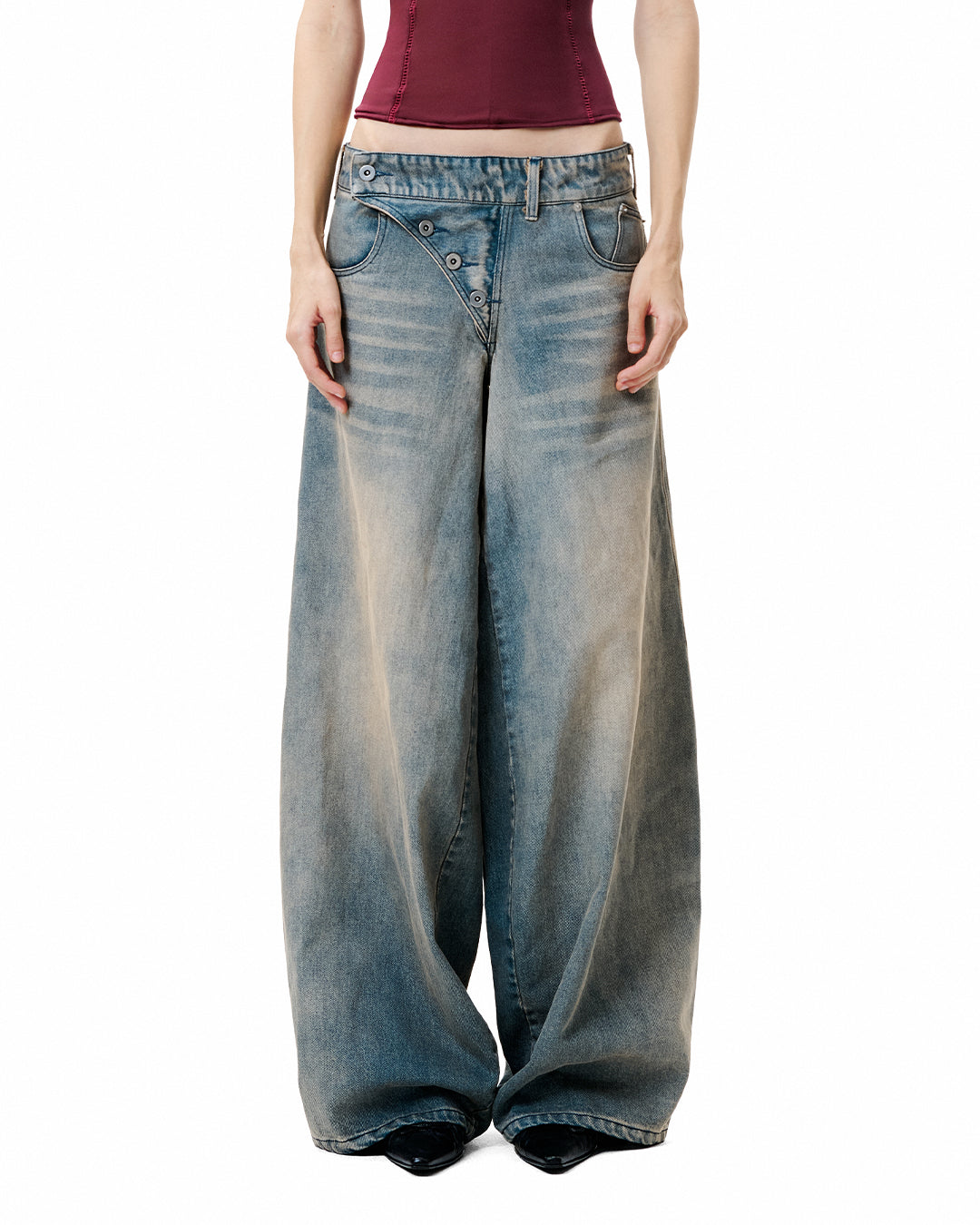 Asymmetry Denim Washed