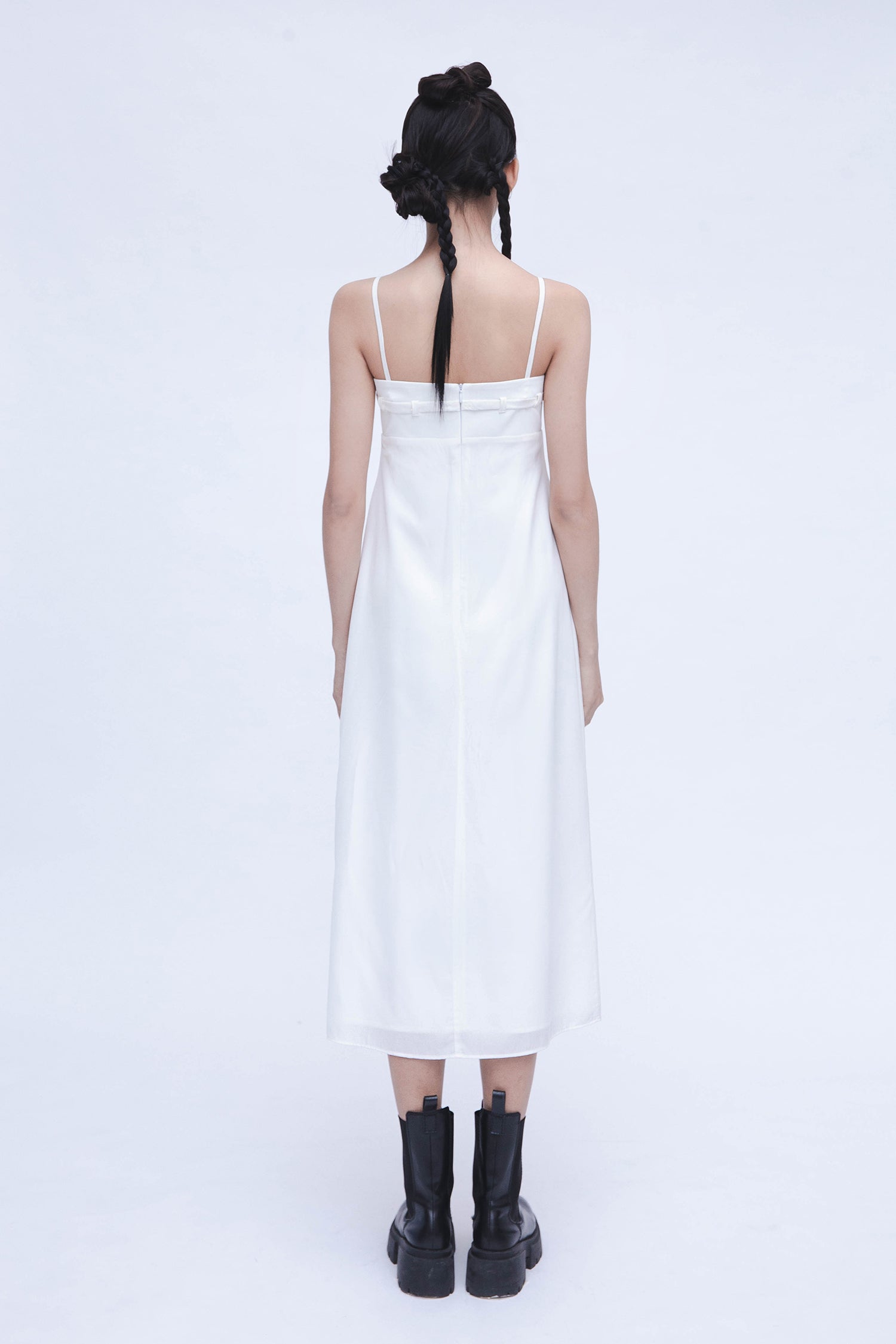 BUCKLE SLIP DRESS - WHITE