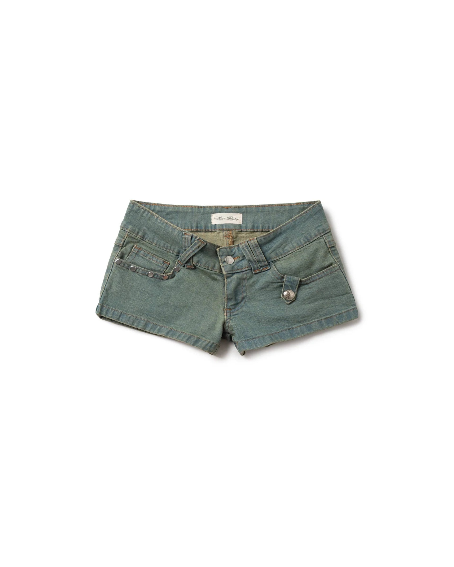 Loncho Washed Craft Denim Shorts