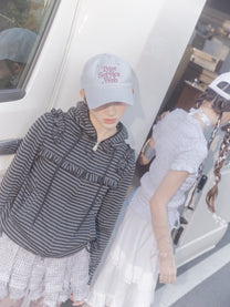 Ruffled Stripe Zip Hoodie