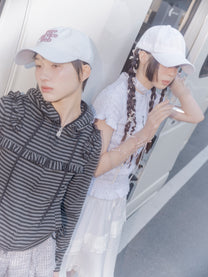 Ruffled Stripe Zip Hoodie