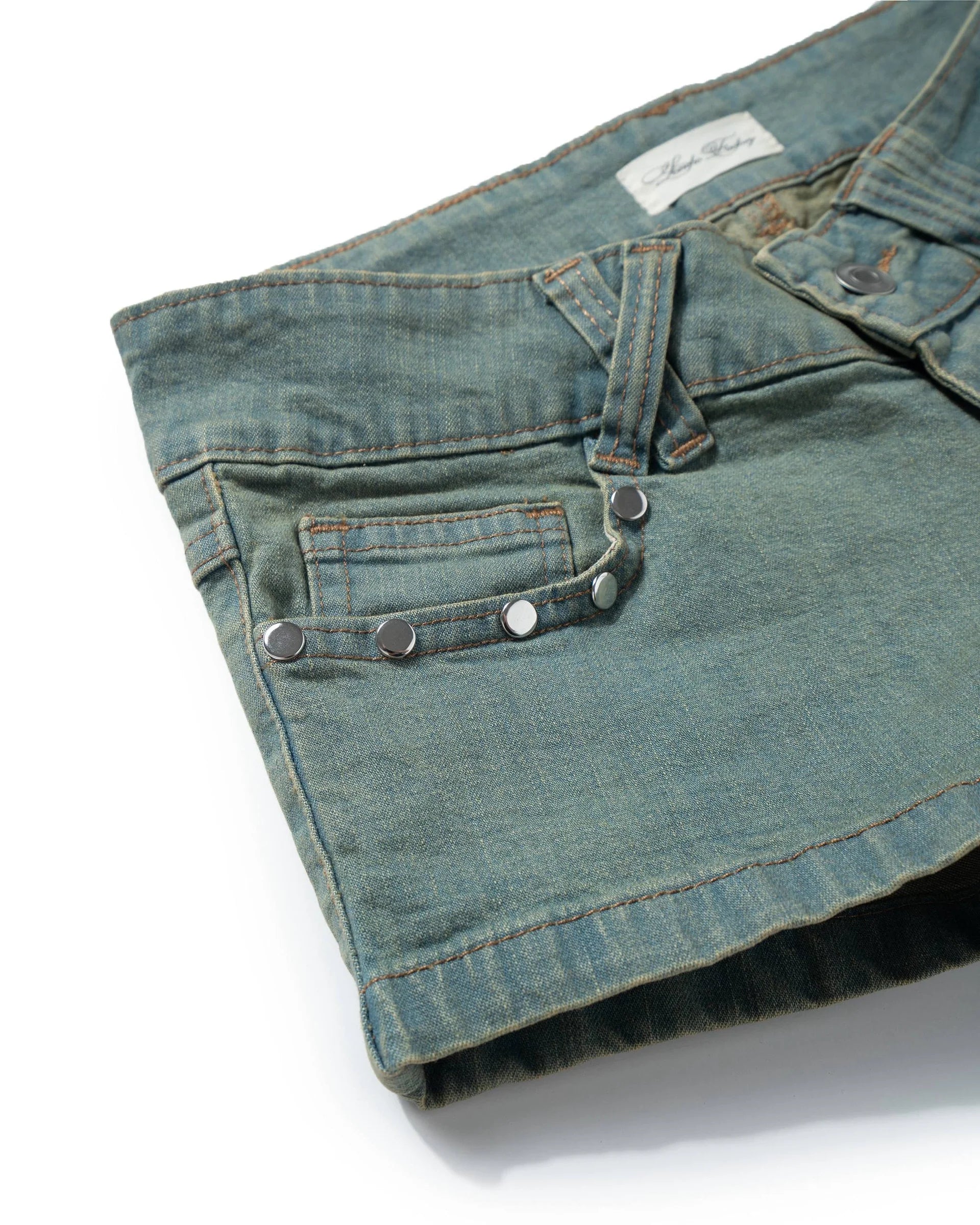 Loncho Washed Craft Denim Shorts