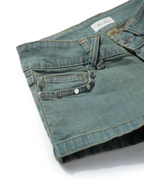 Loncho Washed Craft Denim Shorts