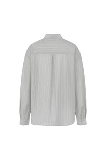 Summer Tencel Stripe Shirt Gray