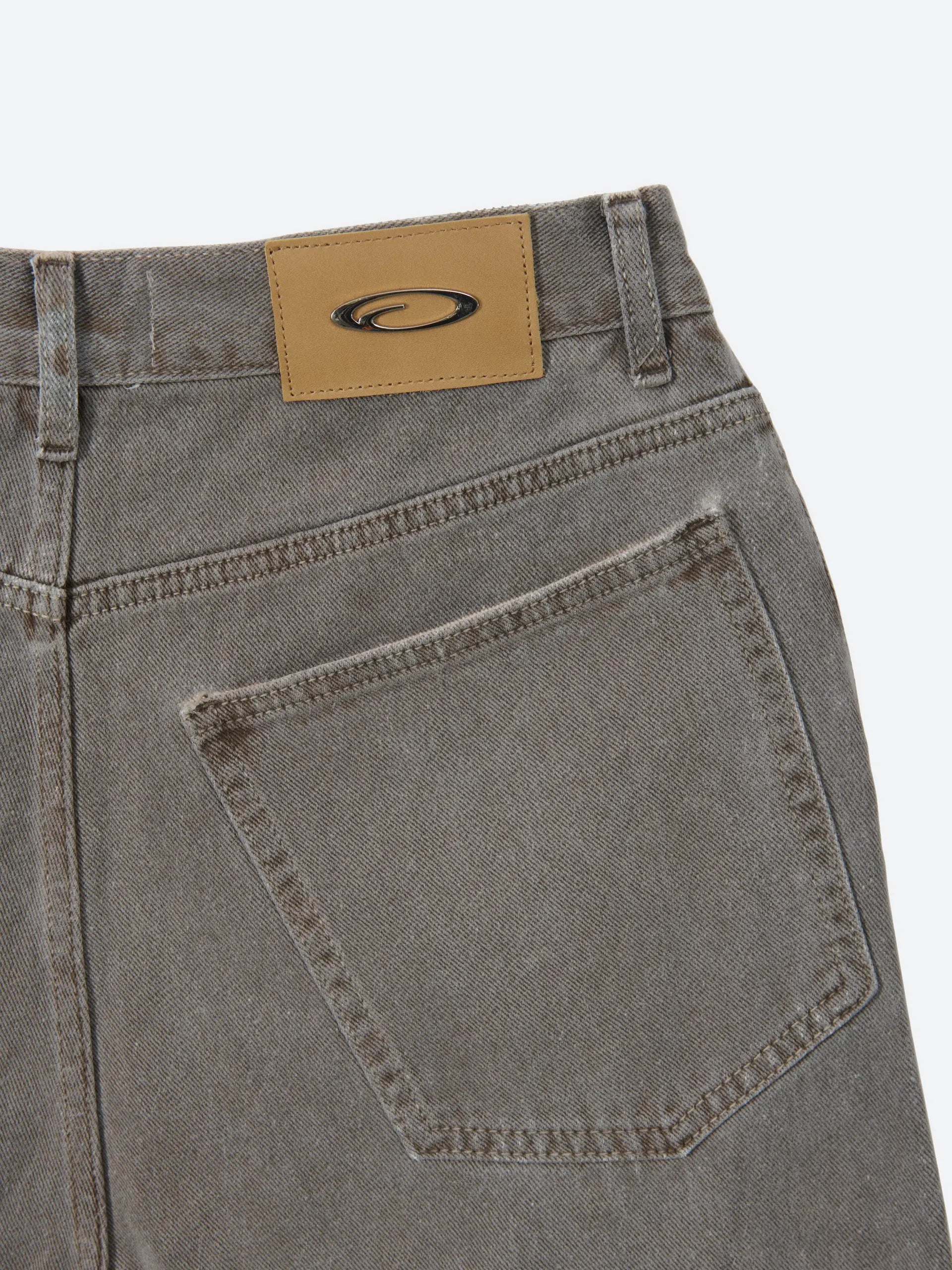 FRAGILE® Brown Dyed Baggy Denim