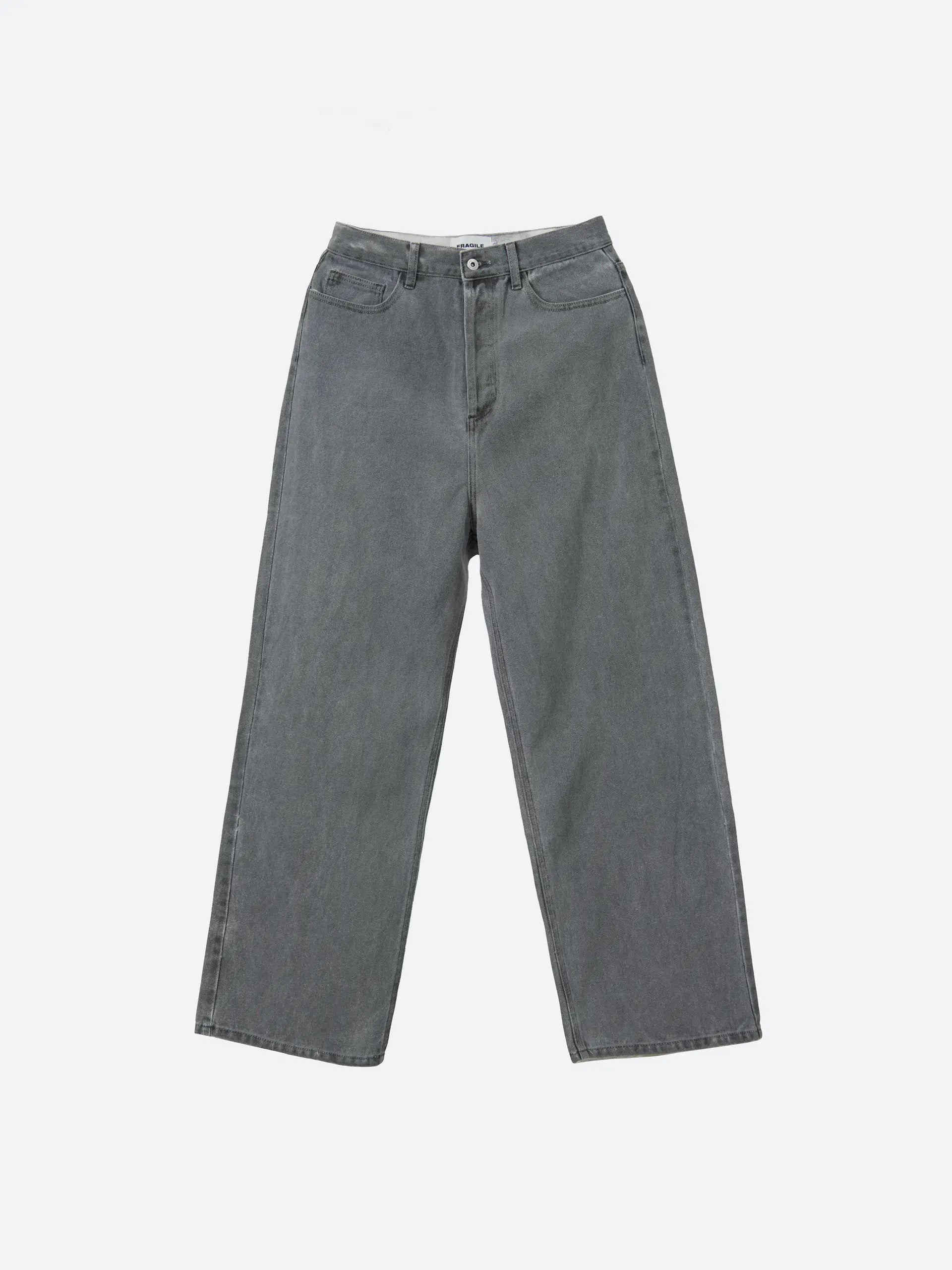 FRAGILE® Gray Dyed Baggy Denim