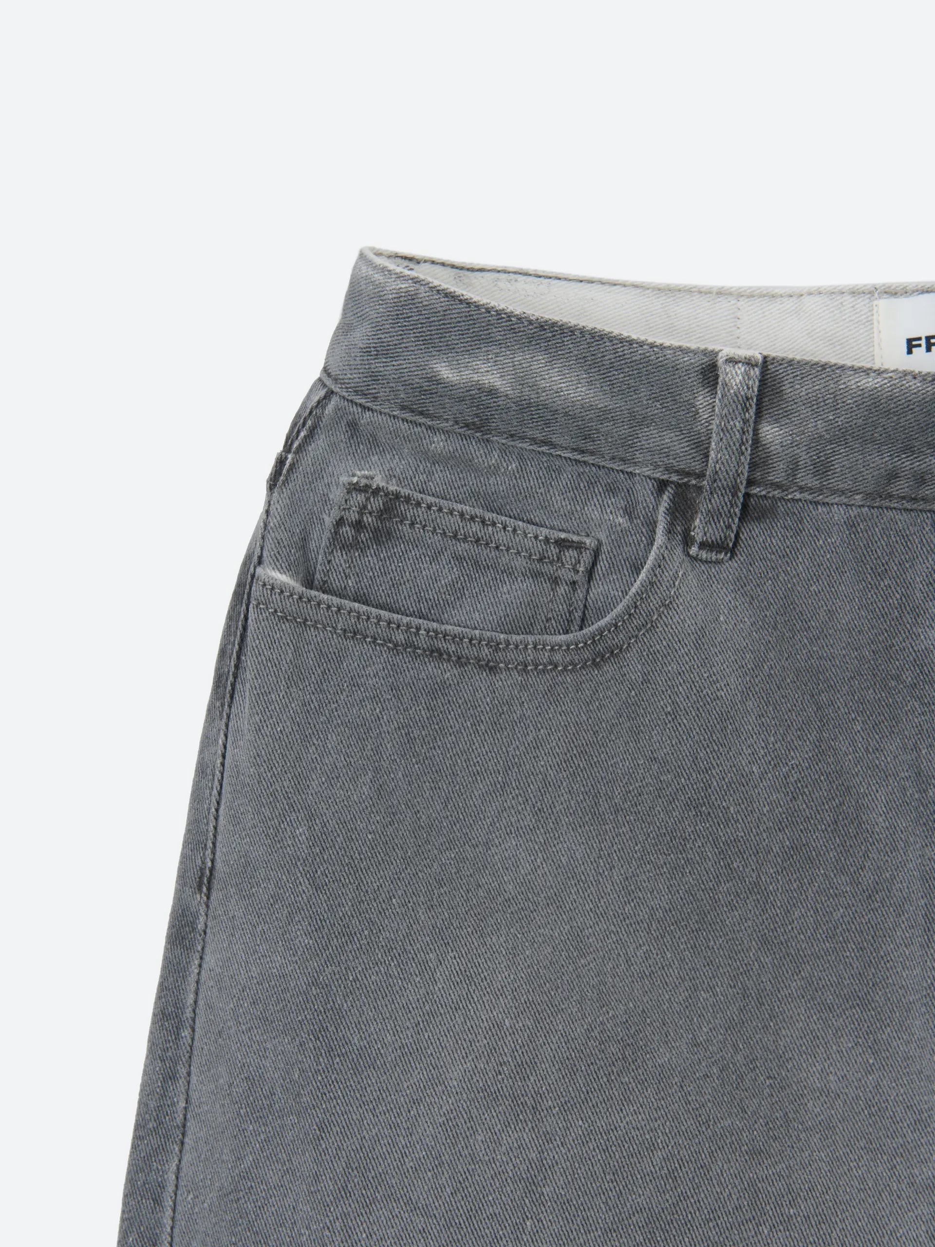 FRAGILE® Gray Dyed Baggy Denim