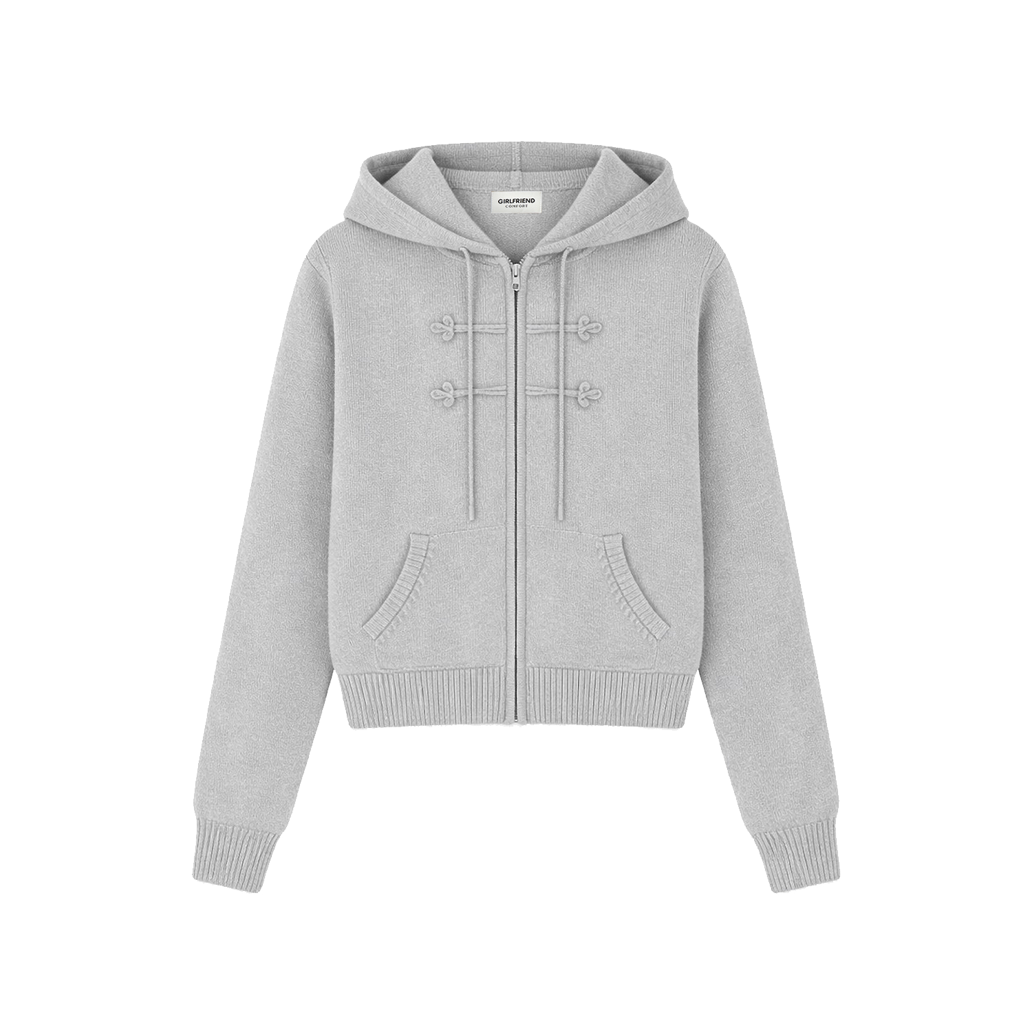 Odette Knit Hoodie (Grey)