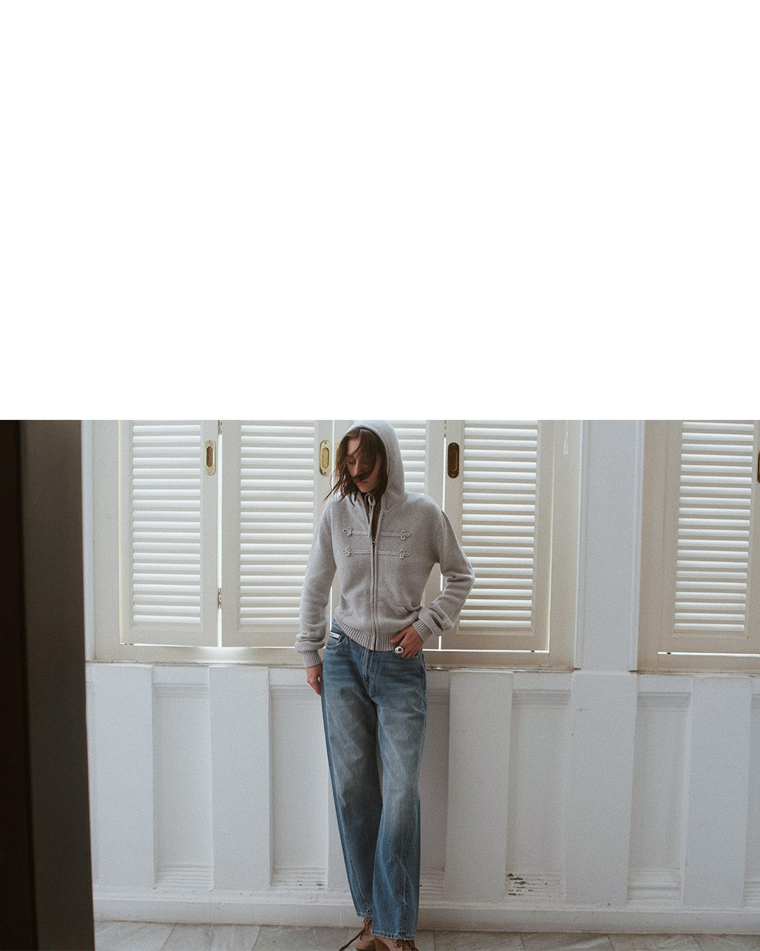 Odette Knit Hoodie (Grey)