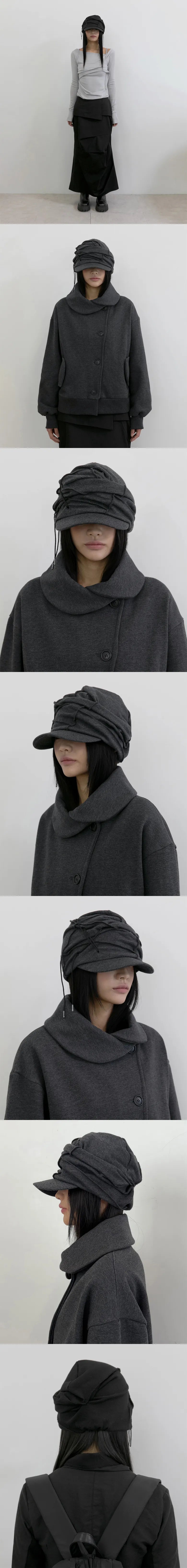 Soi Draped Cap (Charcoal)