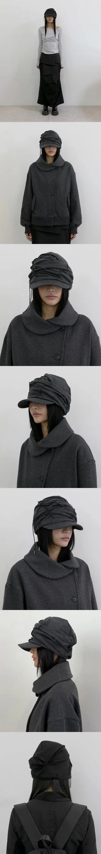 Soi Draped Cap (Charcoal)