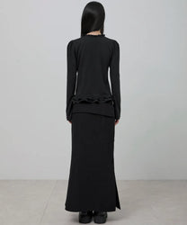 Muta Frill Puff T-Shirt Long Sleeve (Black)