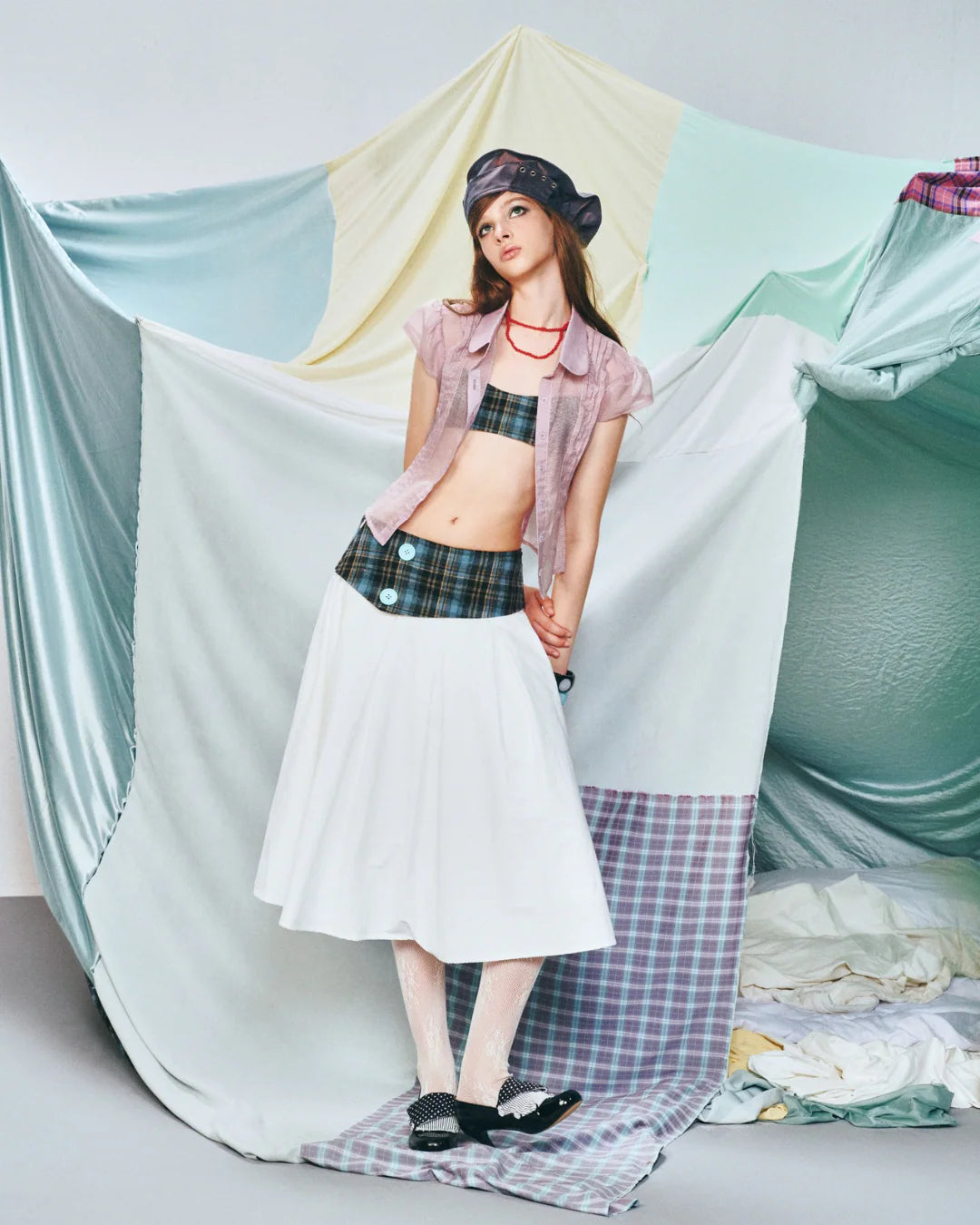 Button Skirt (White)