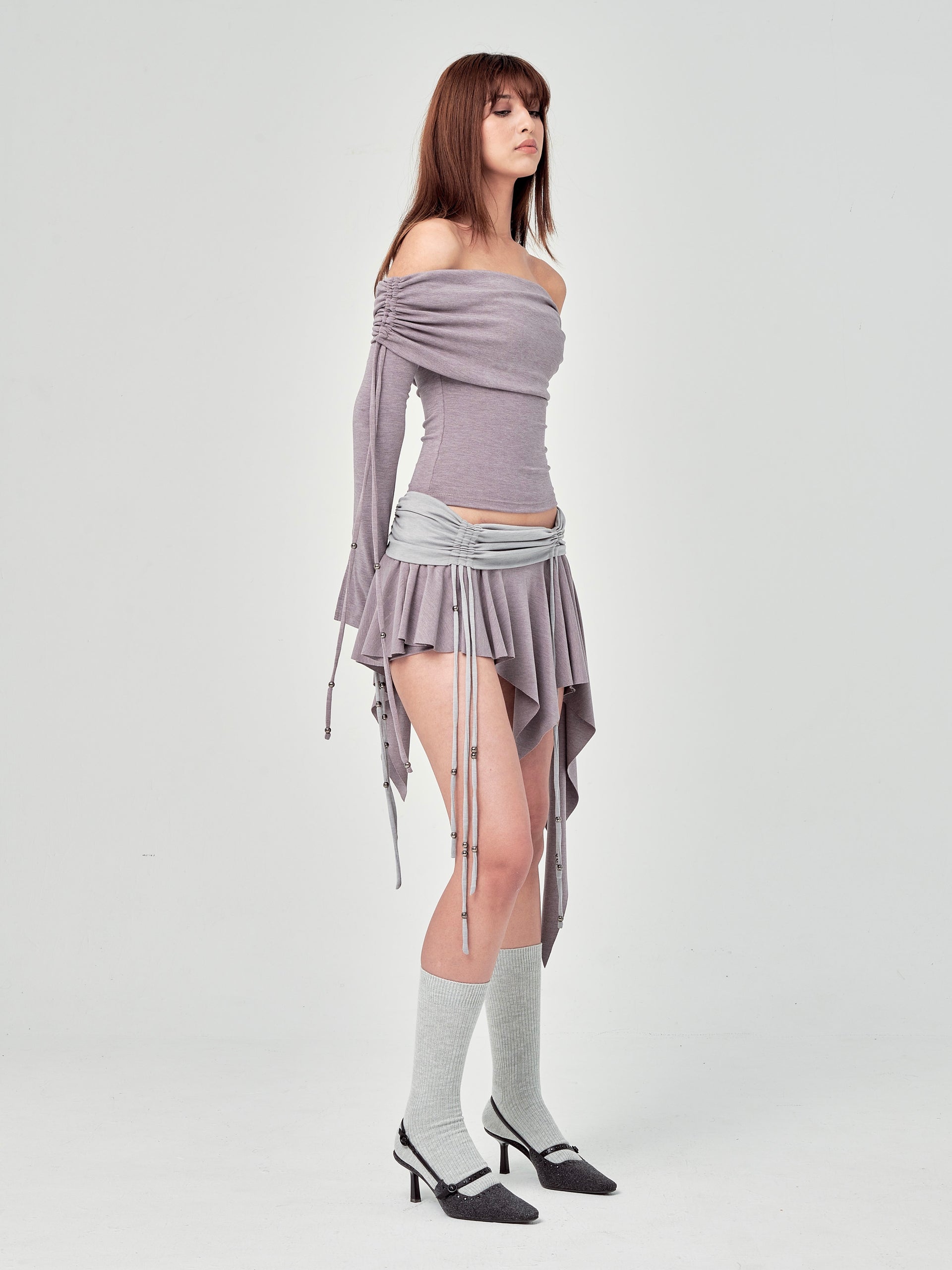 REVERENT SKORT STEEL/LILAC