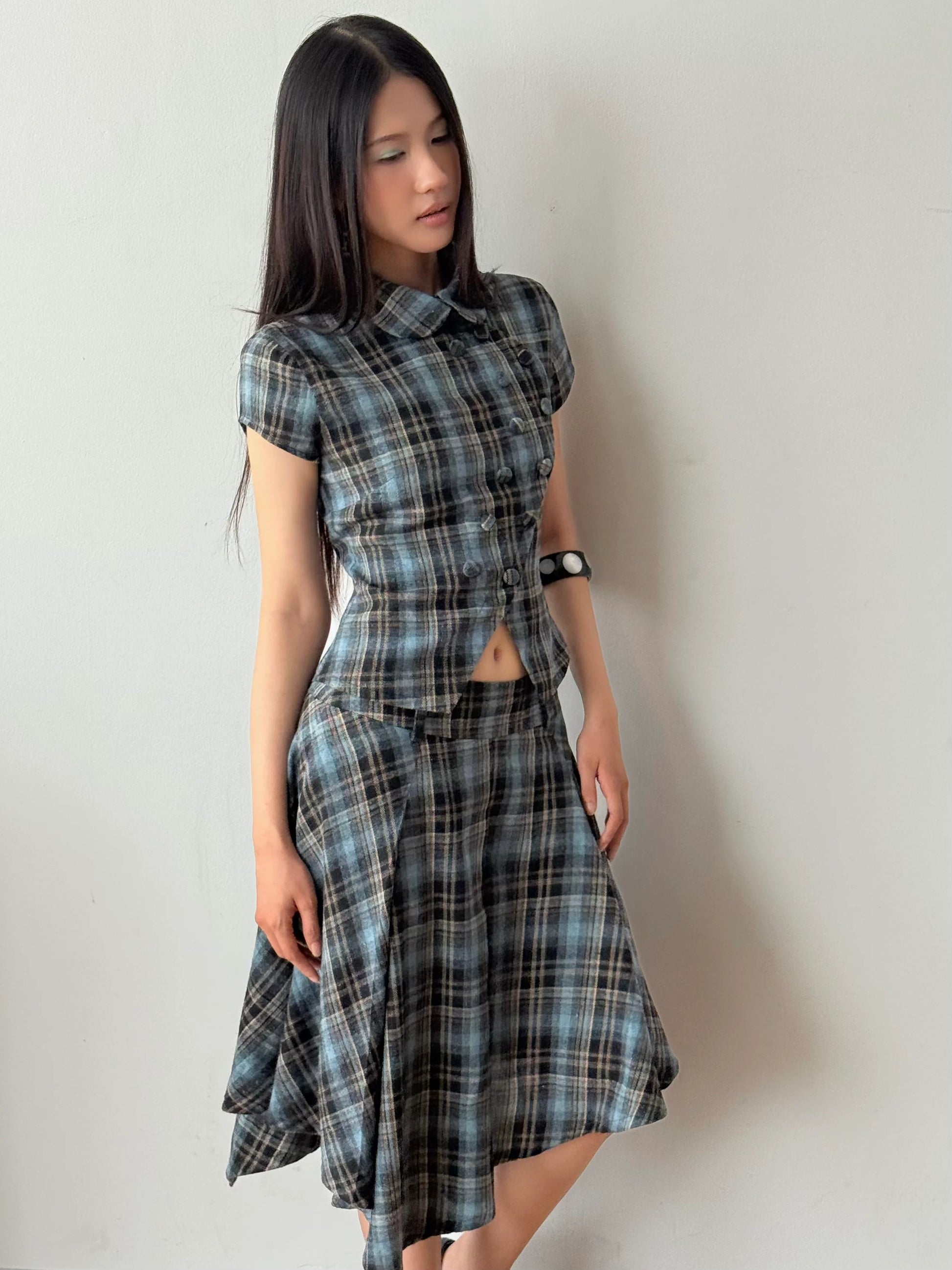 Lana Shirt (Blue Plaid)