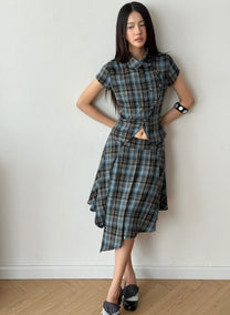 Clover Skirt (Blue Plaid)