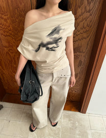 Horse Tee Beige