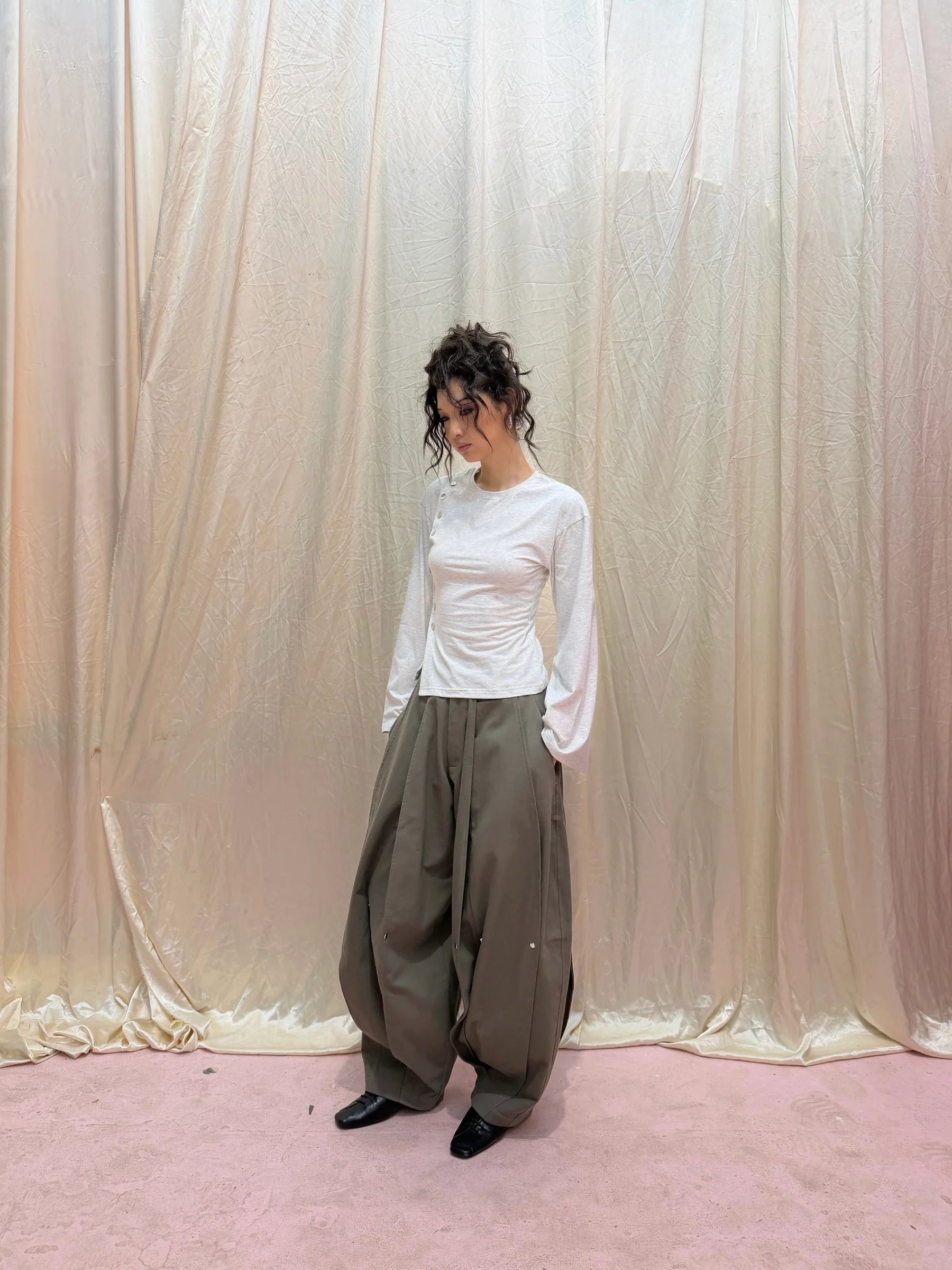 Flared Sleeve Top (Grey)