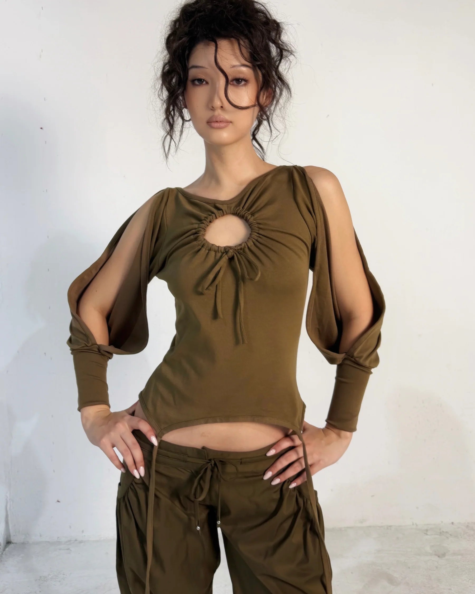 Garter Long Sleeve (Olive Brown)