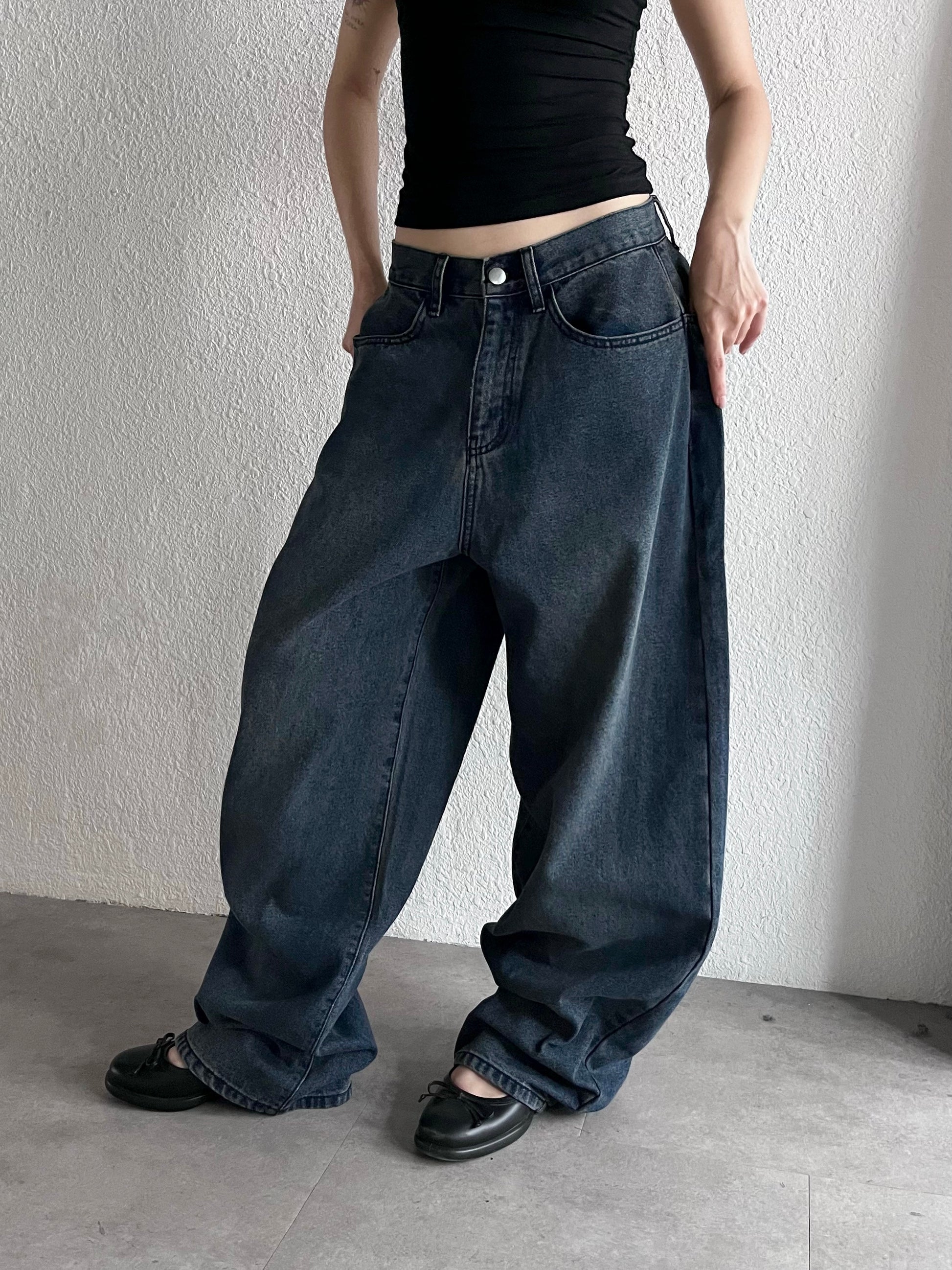 Cut Pocket Jeans (Blue)