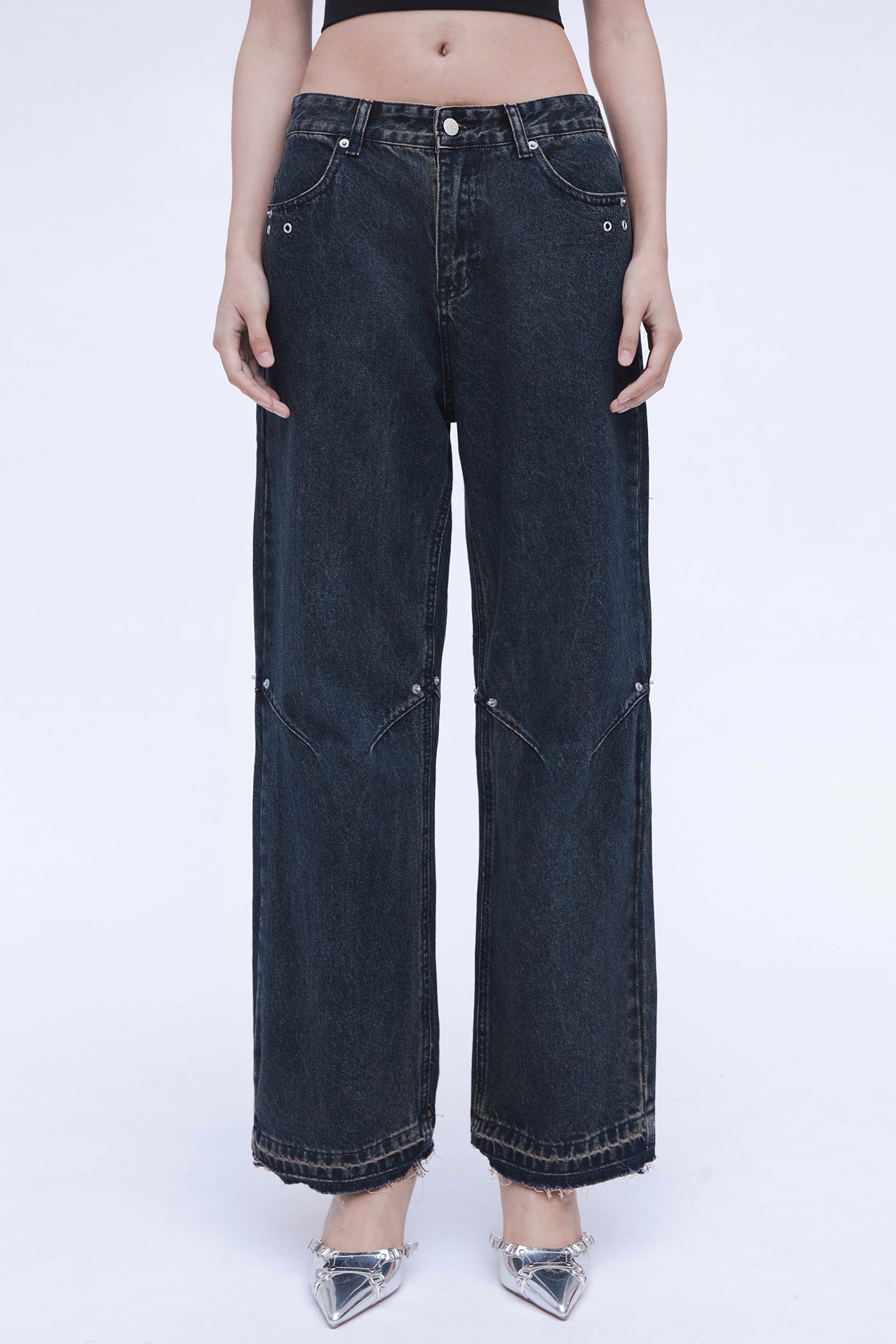 DENIM WASHED JEANS - BLUE