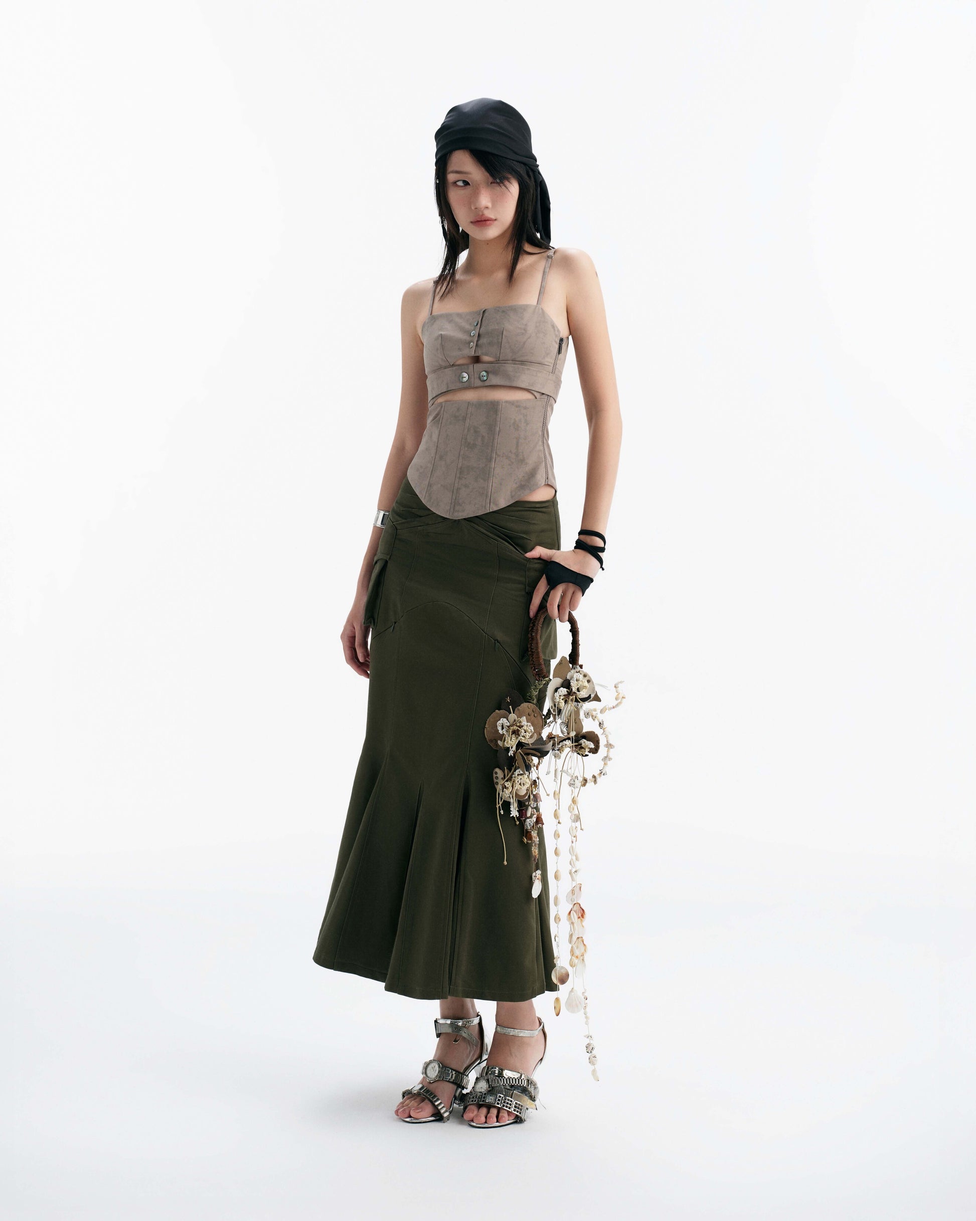 Miramon Flared Skirt (Green)