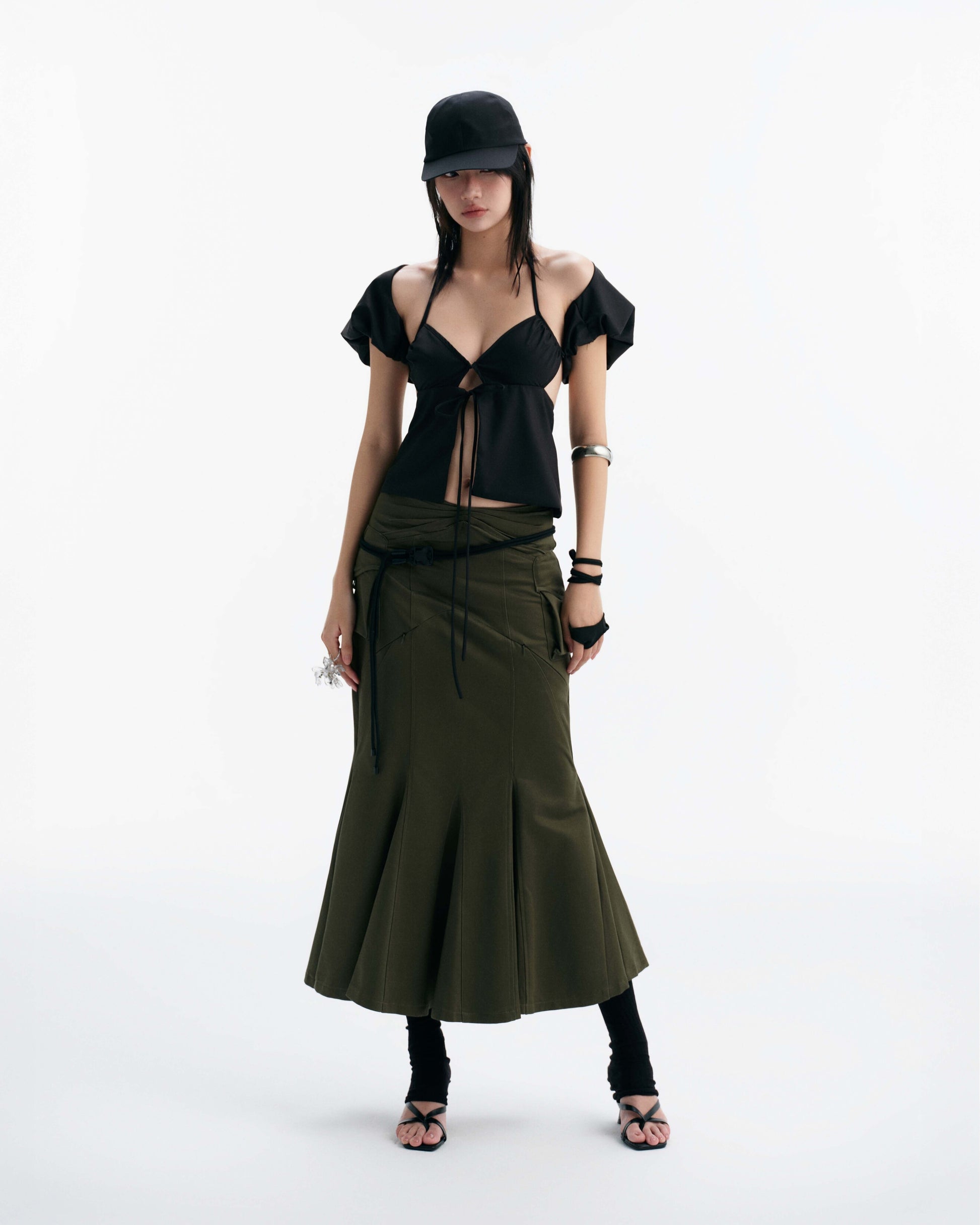 Miramon Flared Skirt (Green)