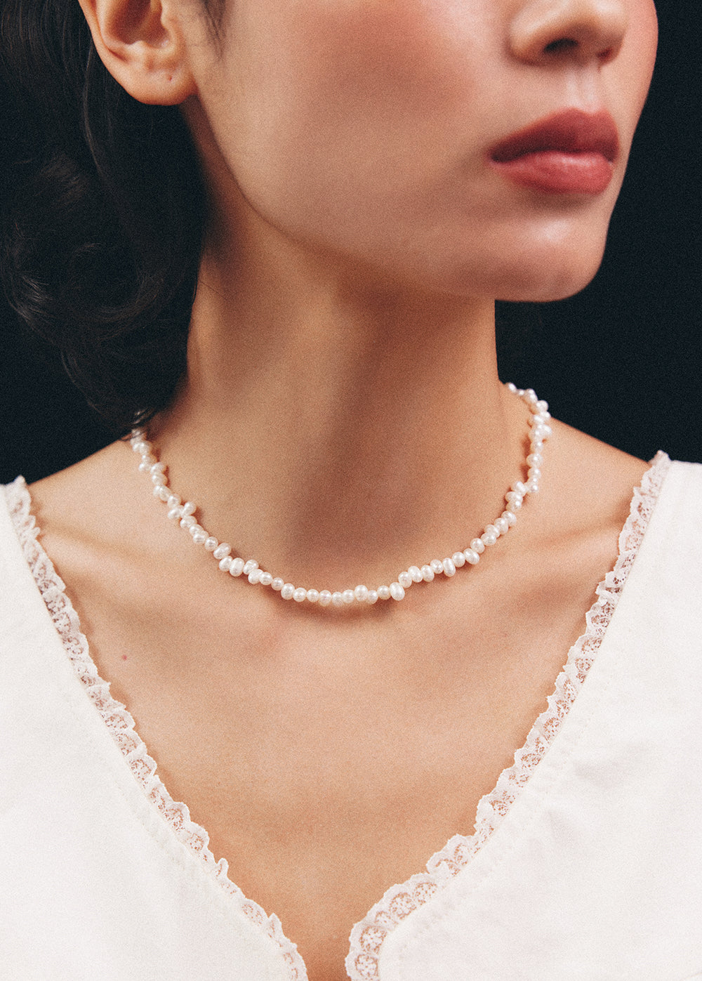 Mini Zigzag Pearl Necklace