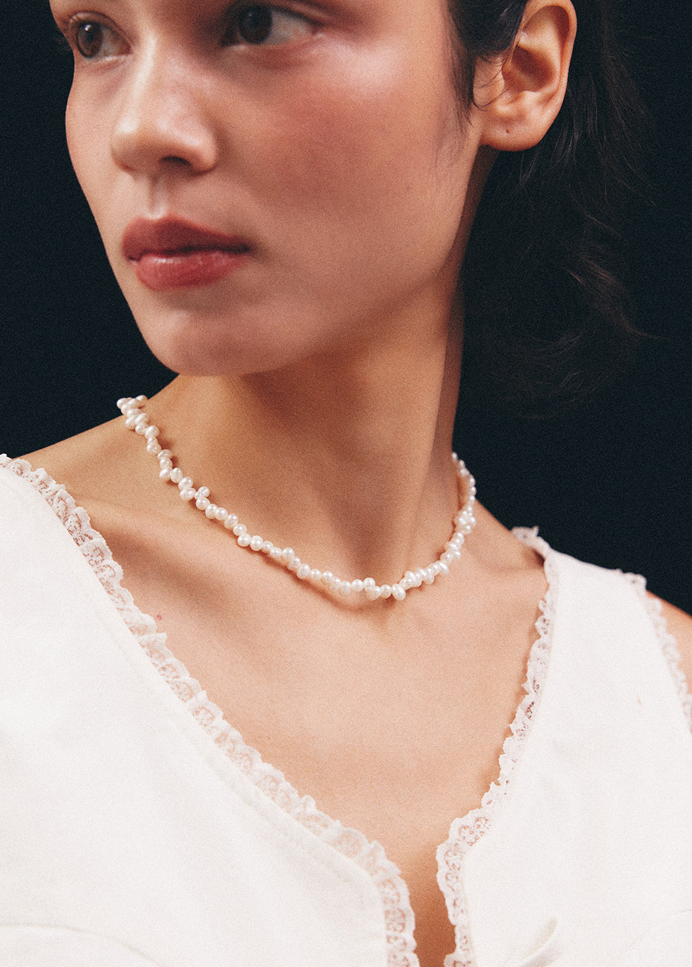 Mini Zigzag Pearl Necklace