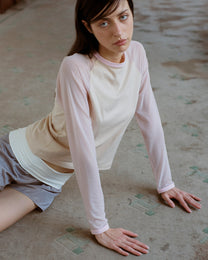 Mesh Raglan Long Sleeve Tee