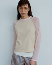 Mesh Raglan Long Sleeve Tee