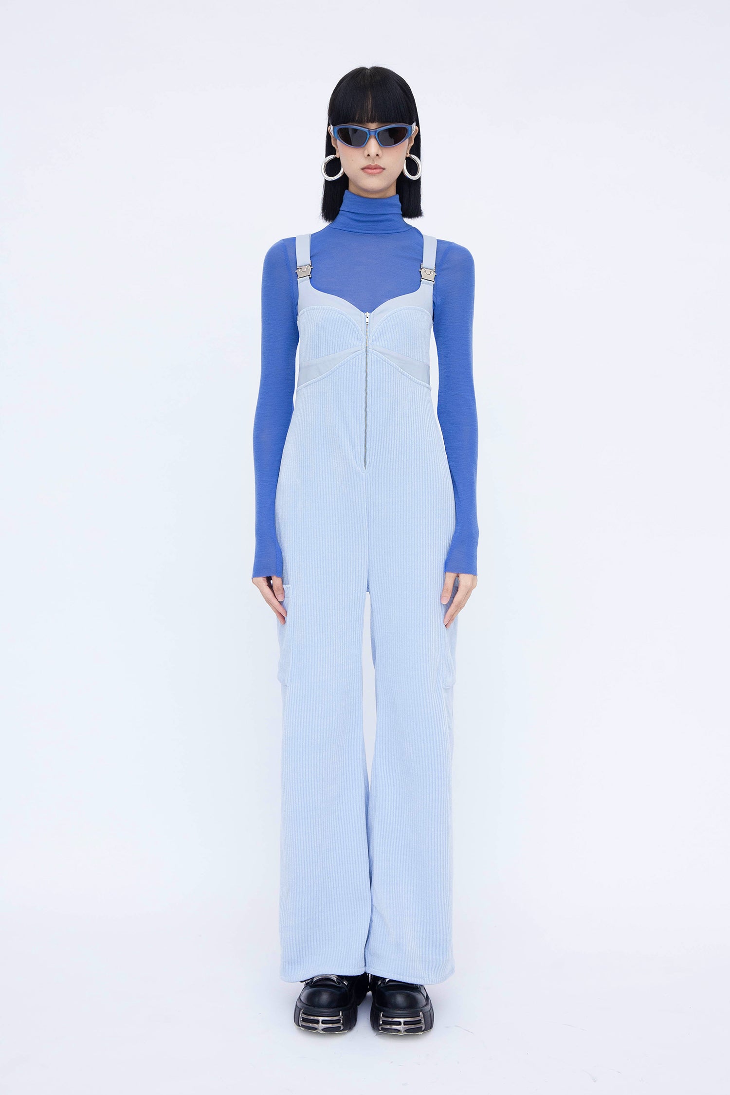 CORDUROY OVERALLS - BLUE