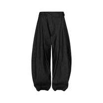 SIDE PLEAT RAW DENIM PANTS