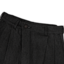 SIDE PLEAT RAW DENIM PANTS